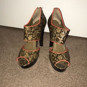 Snakeskin BCBG Heels